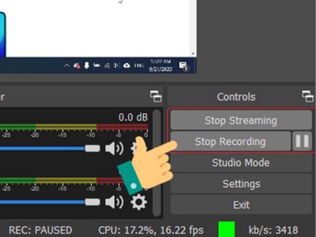 Dừng phát sóng trên OBS Studio
