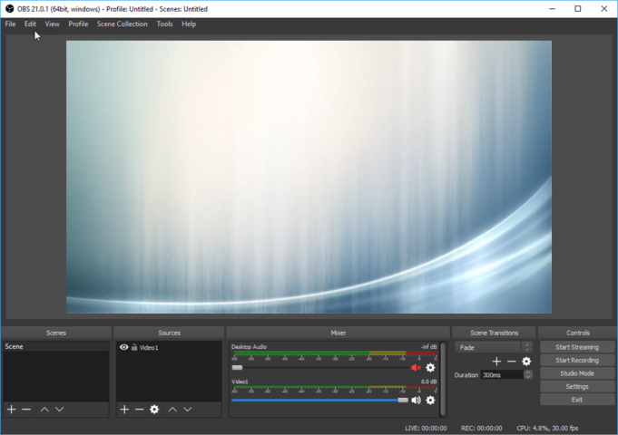 OBS hỗ trợ streaming nền hiệu quả