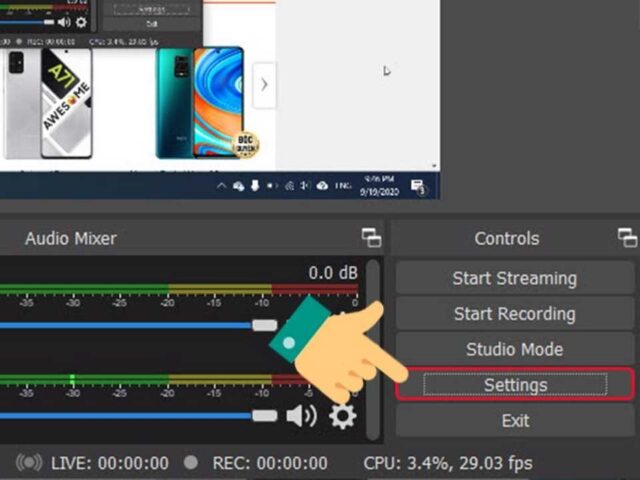 Giao diện cài đặt OBS Studio