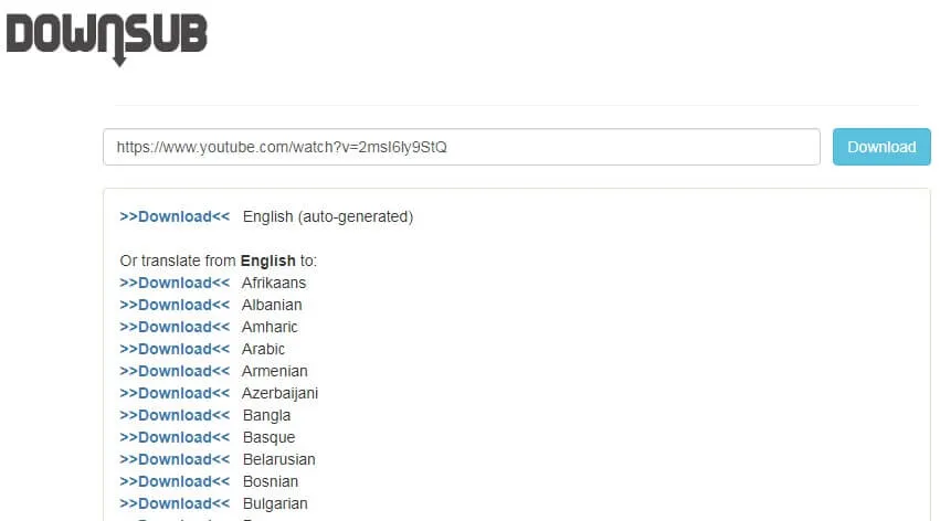 Bấm nút Download ở phần English hoặc chọn ngôn ngữ cần dịch khi tải sub trên Youtube