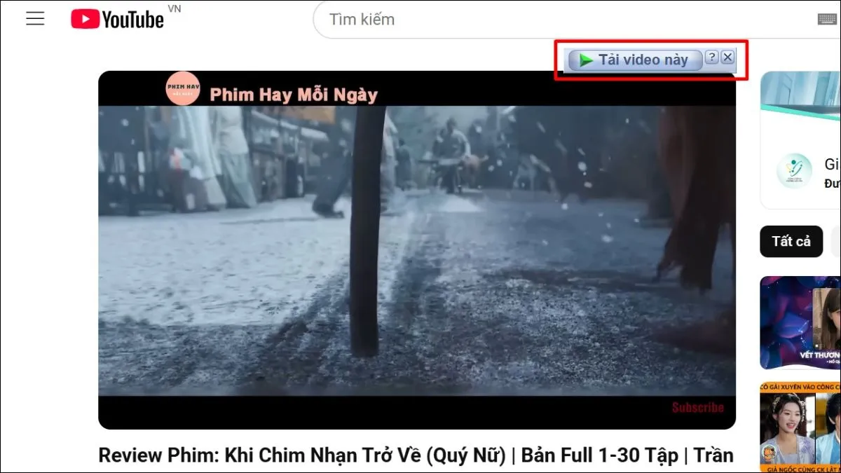 Biểu tượng IDM xuất hiện khi video phát, cho phép bạn dễ dàng thực hiện cách tải video trên web về máy tính.