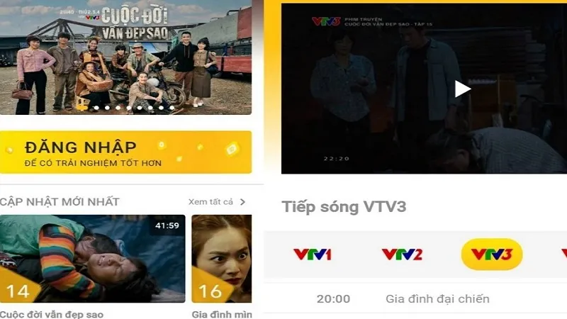 Biểu tượng tải xuống (download) trong ứng dụng VTV Giải Trí