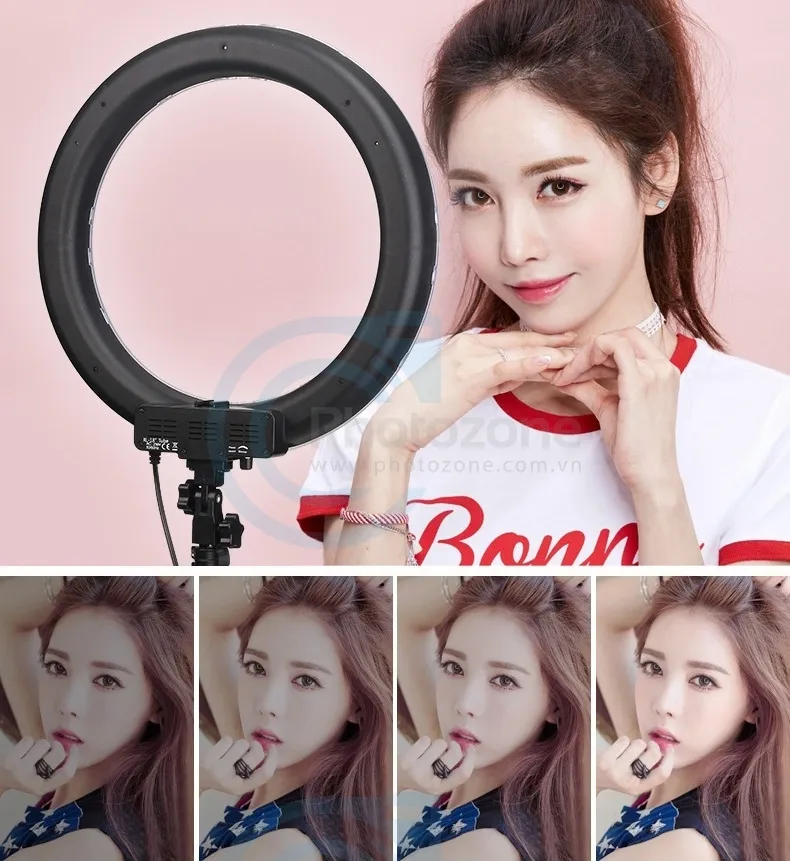 Bộ đèn LED Ring 45cm 18inch LJJ-45 siêu sáng LiveStream chỉnh màu