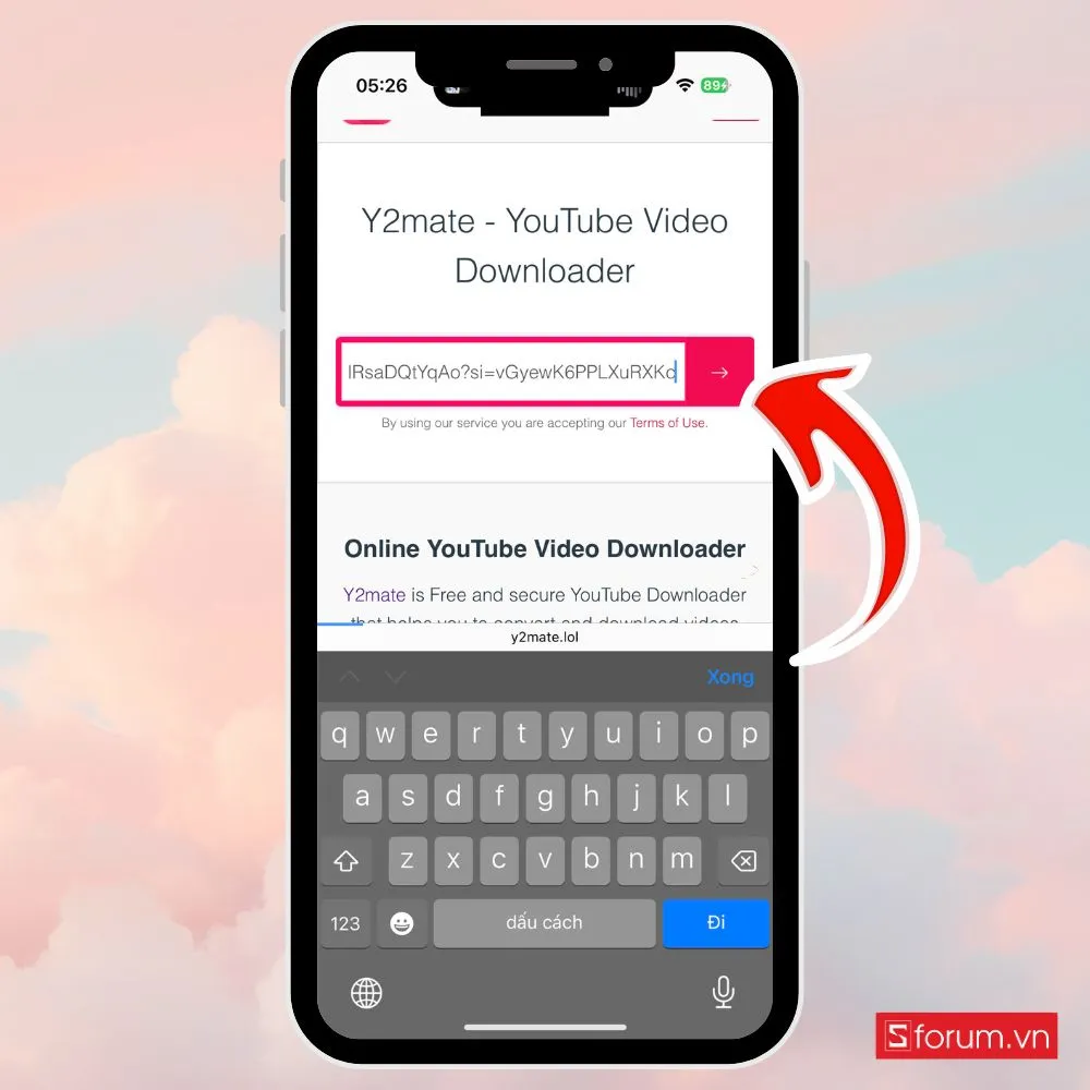 Bước 3: Dán liên kết và bắt đầu quá trình chuyển đổi để tải video trên Youtube MP3 trên điện thoại
