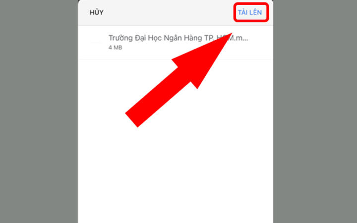 Giao diện tải file ghi âm từ iPhone lên Google Drive, hiển thị nút tải lên.