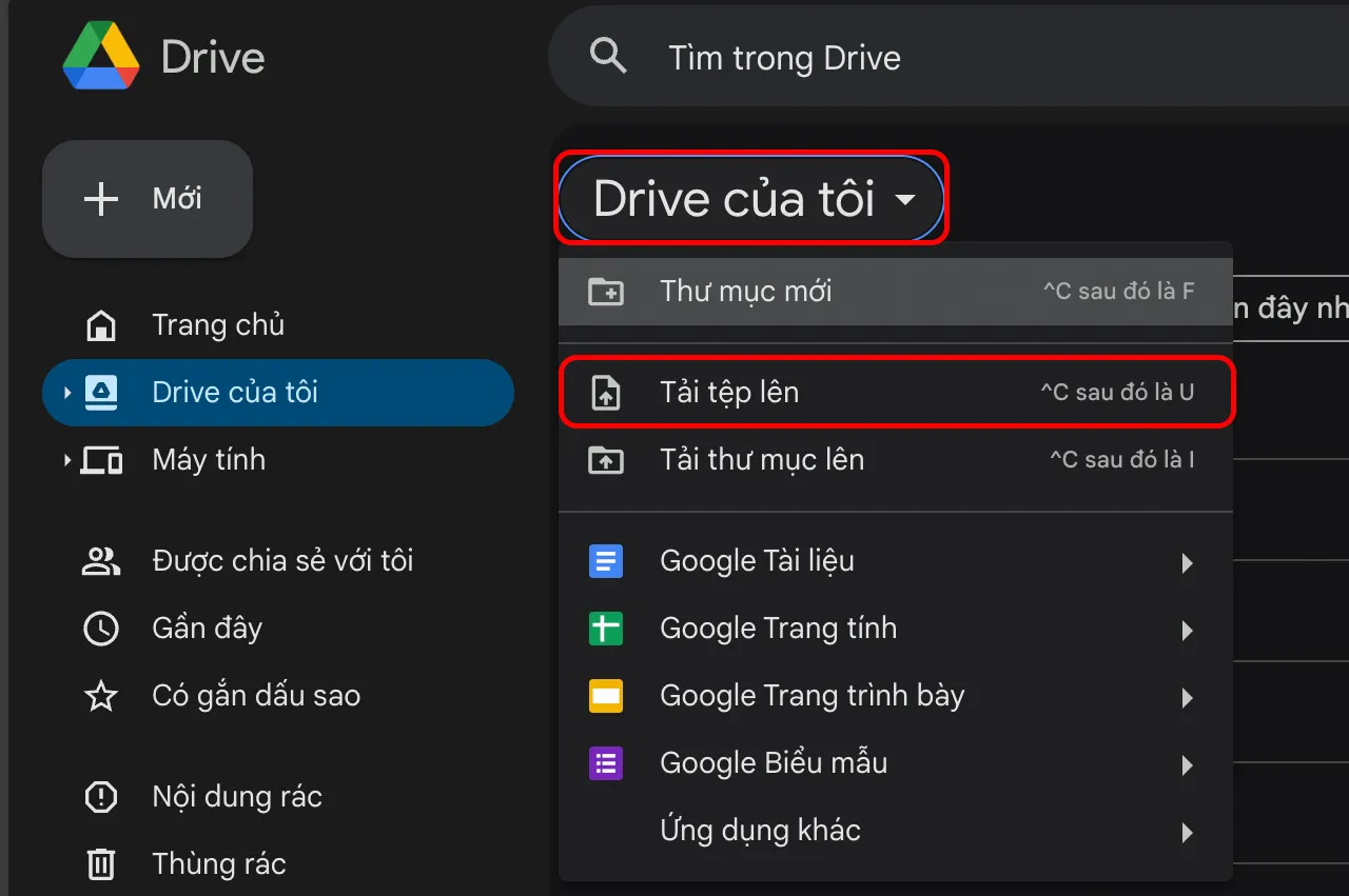 Cách tải video lên Google Drive trên máy tính