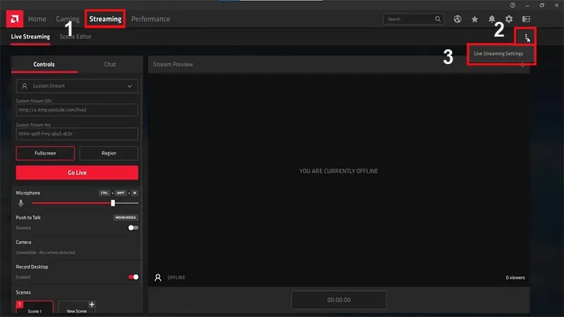 Cài đặt nền tảng live stream