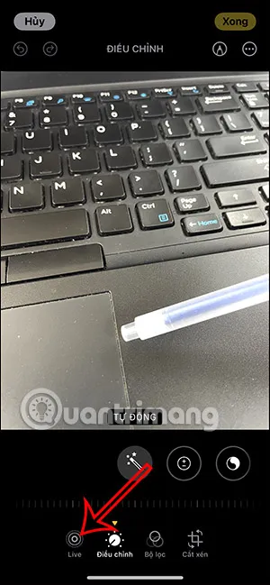 Chế độ Live trong giao diện sửa ảnh