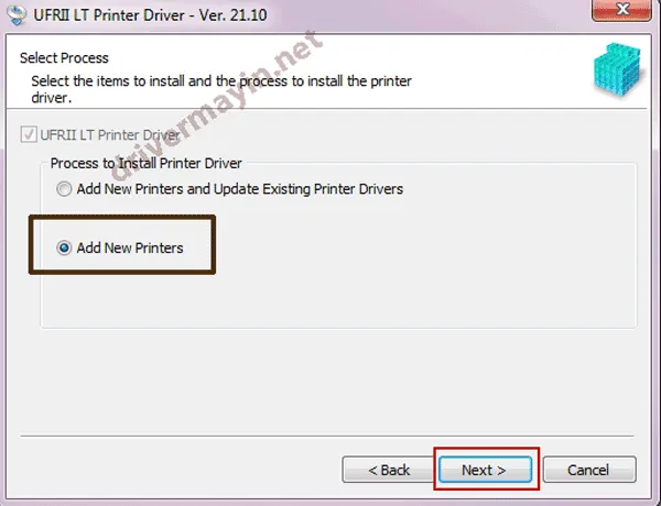 Chọn Add New Printers để thêm máy in Canon 6030W qua Wi-Fi
