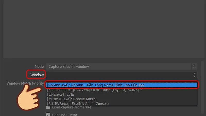 Chọn cửa sổ game cụ thể để phát trực tiếp trên Twitch bằng OBS Studio