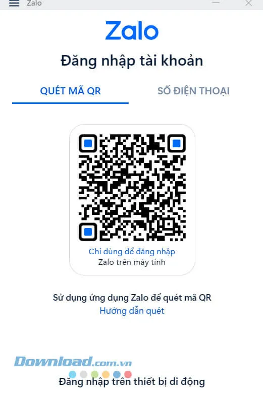 Chọn mục Quét mã QR để đăng nhập Zalo trên máy tính nhanh chóng