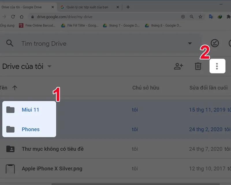Chọn nhiều video trong Google Drive để tải xuống