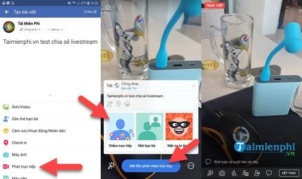 Chuẩn bị phát sóng trực tiếp Facebook Live trước khi chia sẻ live stream