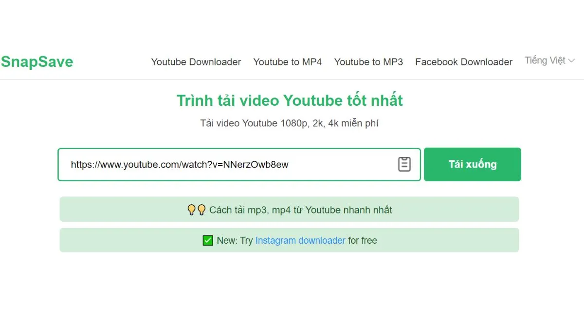 Chuyển đổi nhạc YouTube về MP3 trên Snapsave.io