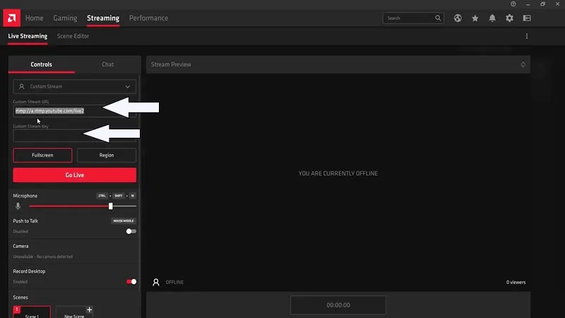 Dán URL từ Twitch của bạn vào Controls