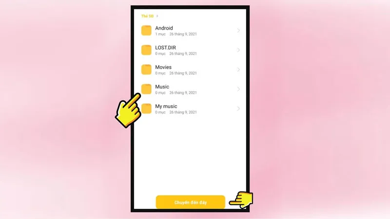 Dán video YouTube đã tải vào thư mục mong muốn trên thẻ nhớ để hoàn tất việc lưu trữ