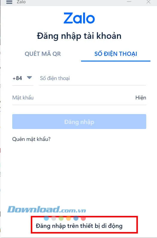 Đăng nhập Zalo PC bằng cách xác nhận qua thiết bị di động đã đăng nhập