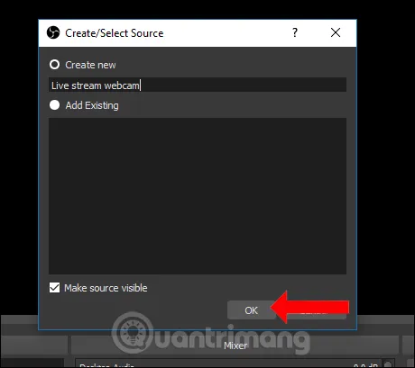 Đặt tên cho phát kèm webcam