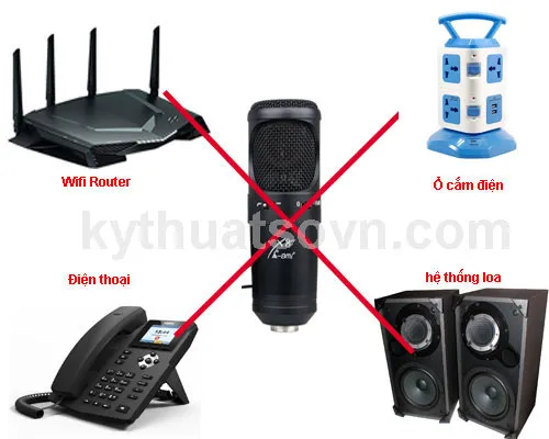 Đặt thiết bị thu âm xa các nguồn gây nhiễu âm thanh điện tử để có âm thanh tốt hơn