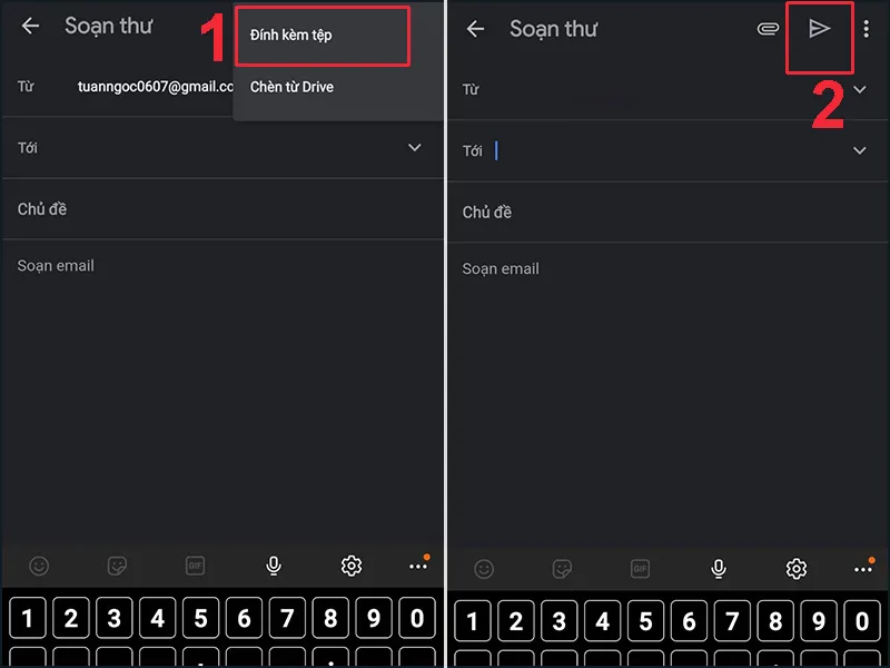 Đính kèm video và gửi cho chính địa chỉ Gmail của bạn