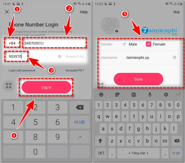 Giao diện đăng ký tài khoản Kwai Trung Quốc, yêu cầu số điện thoại để hoàn tất quá trình và bắt đầu tìm kiếm cách tải video Kwai Trung Quốc.