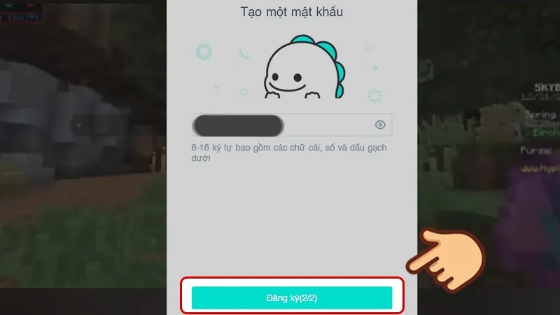 Giao diện đặt mật khẩu cho tài khoản Bigo Live