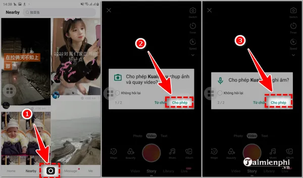 Giao diện tạo video trên Kwai Trung Quốc trước khi thực hiện cách tải video từ Kwai về máy