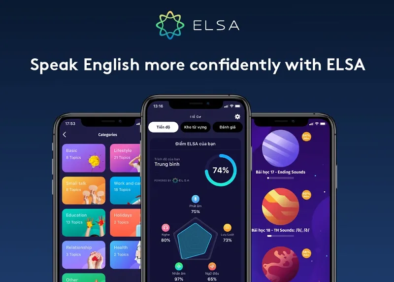 Giao diện ứng dụng Elsa Speak, tượng trưng cho một công cụ giúp người dùng tiếp cận và quản lý nội dung số, bao gồm cách tải video trên clipwatching.com