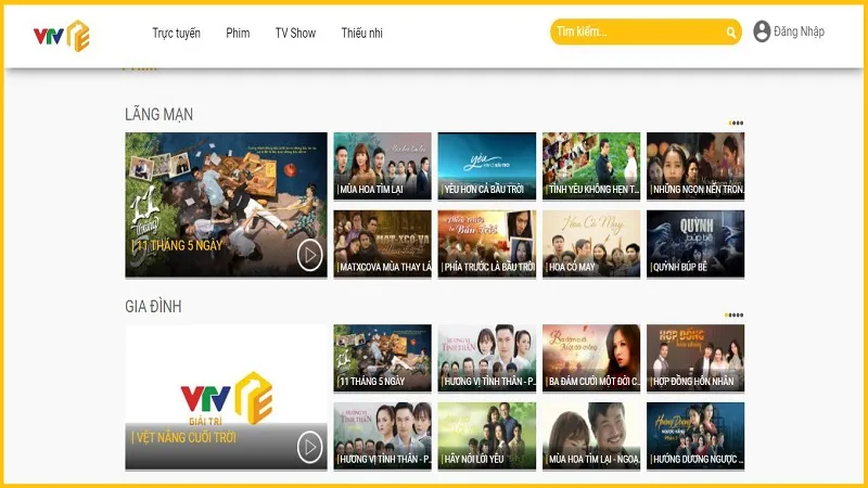 Hình ảnh minh họa các thể loại nội dung giải trí đa dạng trên VTV Giải Trí