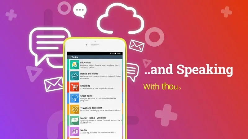 Hình ảnh nhân vật ảo trong Speak – Practice Your English, tượng trưng cho các giao diện thân thiện của công cụ giúp thực hiện các tác vụ phức tạp như cách tải video trên clipwatching.com