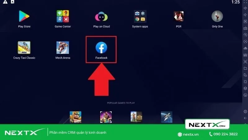 Hoàn tất cài đặt ứng dụng hỗ trợ tải video Facebook trên trình giả lập BlueStacks.
