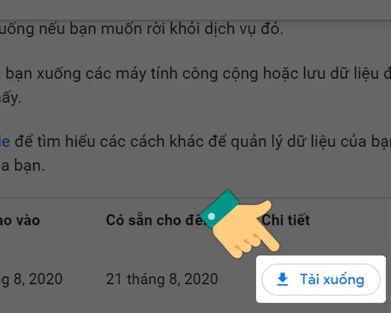 Hoàn thành và tải xuống các tệp đã xuất từ Google Takeout