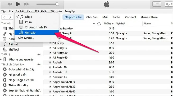 Kéo và thả tệp vào iTunes trên máy tính để đồng bộ hóa, một phương pháp chuyển video sang iPhone 6 Plus