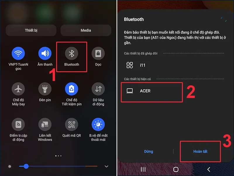 Kết nối điện thoại và máy tính của bạn bằng Bluetooth để truyền video