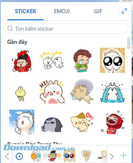 Kho sticker đa dạng và miễn phí khi nhắn tin trên Zalo