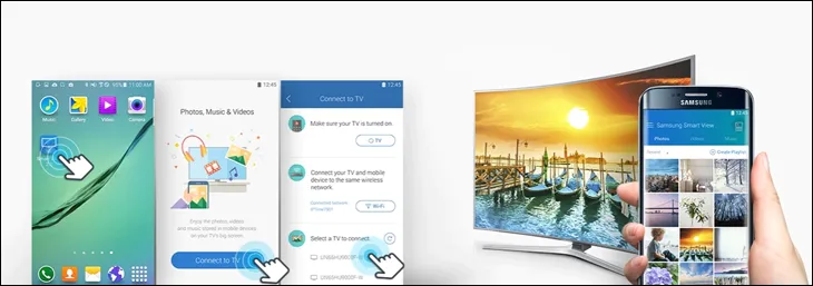 Khởi động Samsung Smart View và làm theo hướng dẫn kết nối để tải video