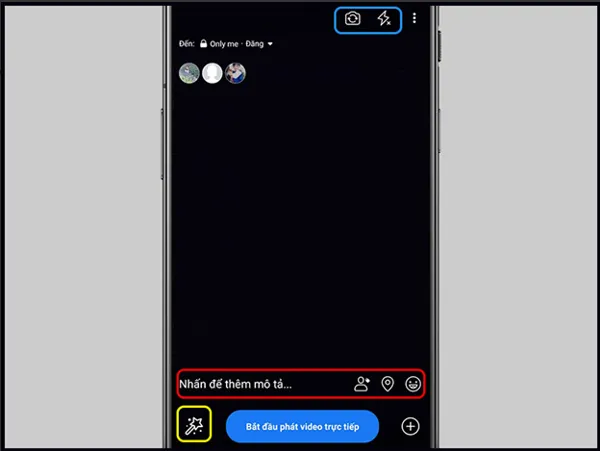 Khu vực nhập mô tả cho buổi live stream trên Facebook, quan trọng để thu hút người xem và live stream hiệu quả.