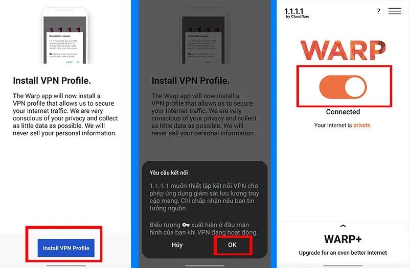 Kích hoạt tính năng bảo mật của 1.1.1.1 khi tải video từ Xhamster.