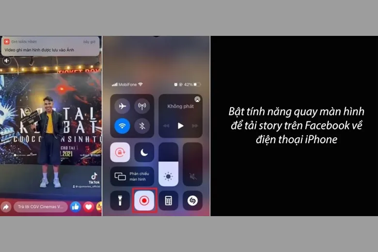 Kích hoạt tính năng quay màn hình trên iPhone từ Trung tâm điều khiển
