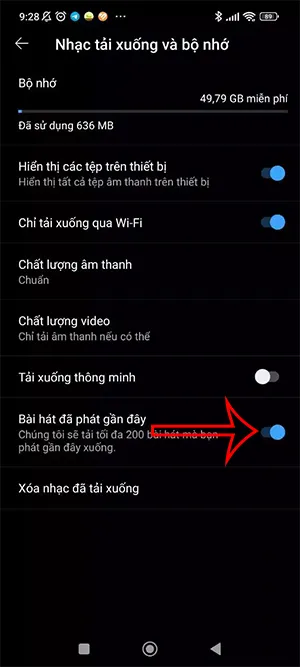 Kích hoạt tính năng tải nhạc tự động trên YouTube Music Premium