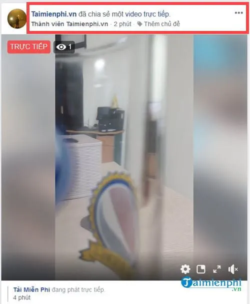 Kiểm tra bài đăng đã chia sẻ live stream thành công trong nhóm Facebook