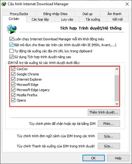 Kiểm tra tích hợp IDM với trình duyệt Firefox và Cốc Cốc để tải video MP4