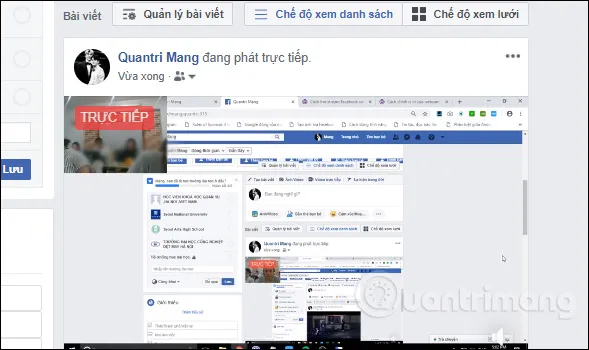 Live stream trên Facebook