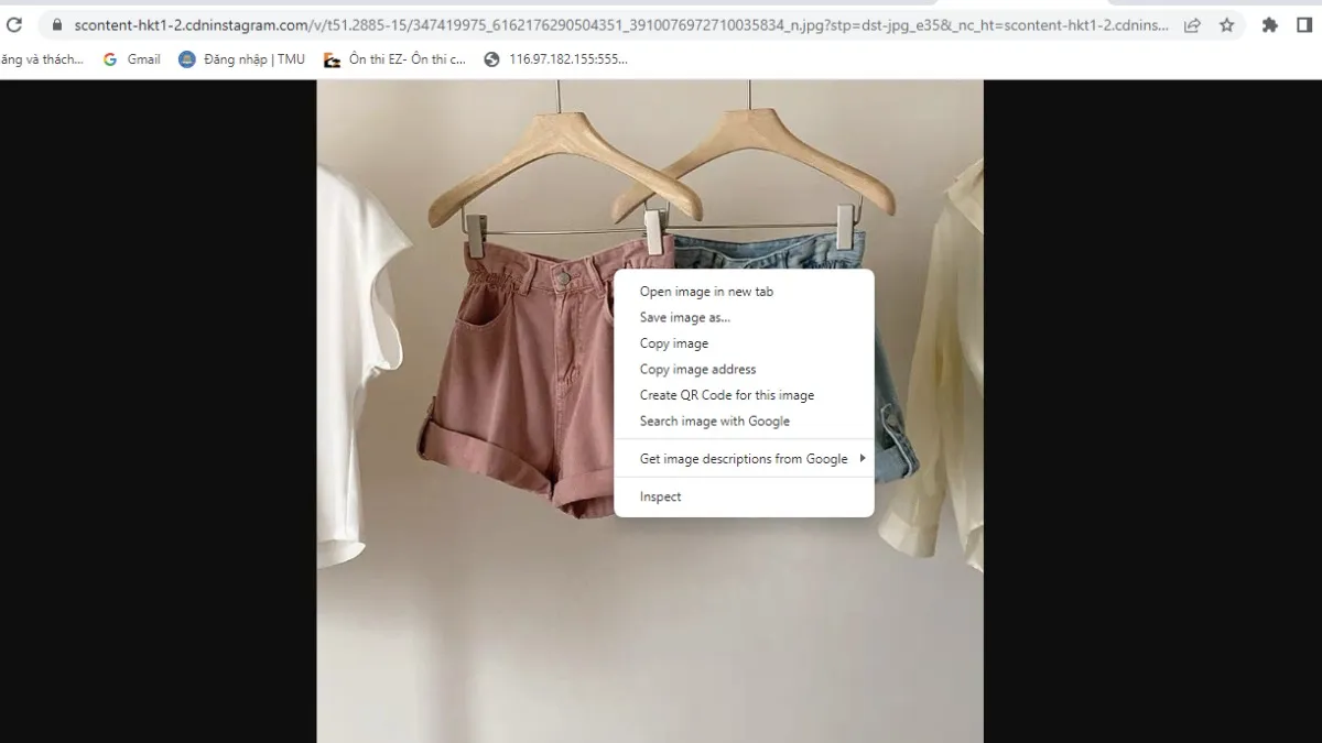 Lưu hình ảnh Instagram trực tiếp từ tab mới sau khi tìm thấy đường dẫn gốc bằng F12