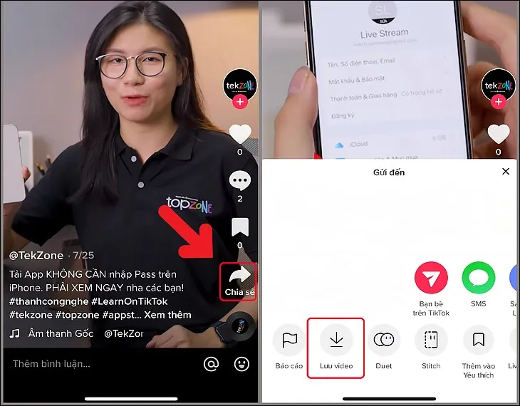 Lưu video trực tiếp từ ứng dụng TikTok vào thư viện ảnh, một cách đơn giản để tải video về iPhone 6 Plus