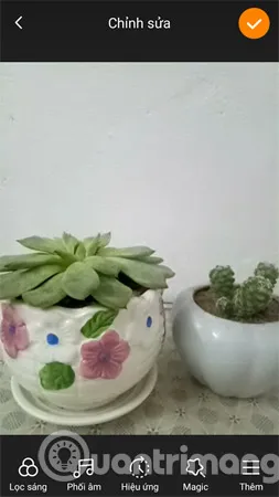 Màn hình chỉnh sửa video trên Kwai với nhiều công cụ và tính năng