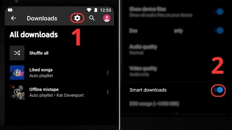 Mở tùy chọn cài đặt để bật tính năng tự động tải nhạc MP3