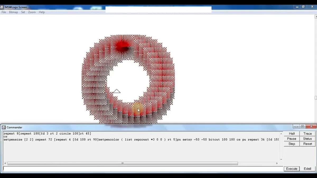 MSWLogo cho phép vẽ hình ảnh phức tạp, một tính năng nổi bật sau khi cài đặt MSWLogo thành công.