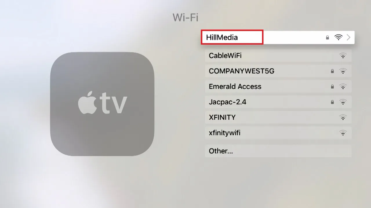 Nhập mật khẩu Wifi để kết nối Apple TV và chuẩn bị tải video từ iPhone