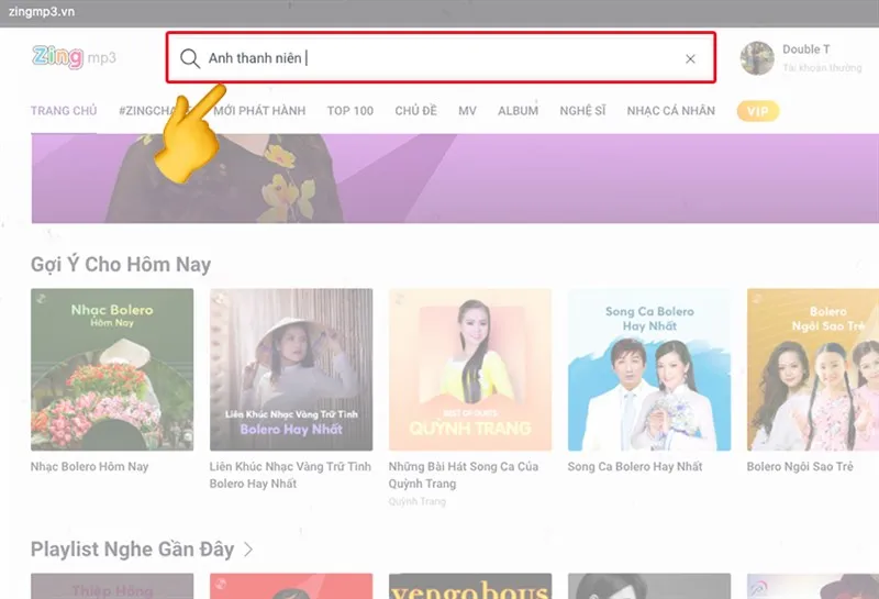 Nhập tên bài hát hoặc video muốn tải